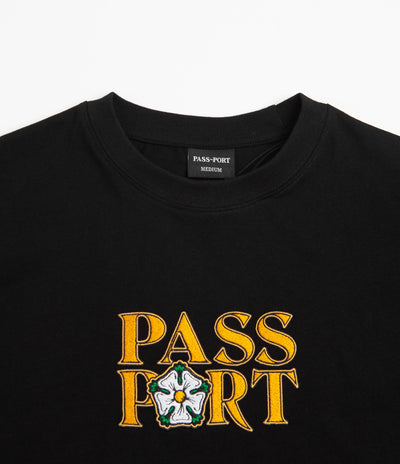 Pass Port Rosa Embroidery T-Shirt - Black