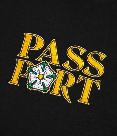Pass Port Rosa Embroidery T-Shirt - Black