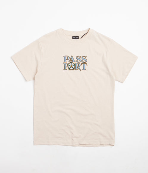 Pass Port Rosa Embroidery T-Shirt - Natural