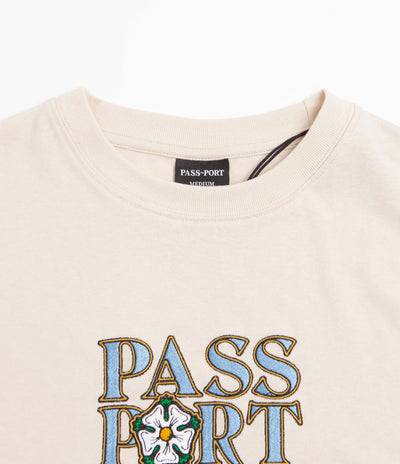 Pass Port Rosa Embroidery T-Shirt - Natural