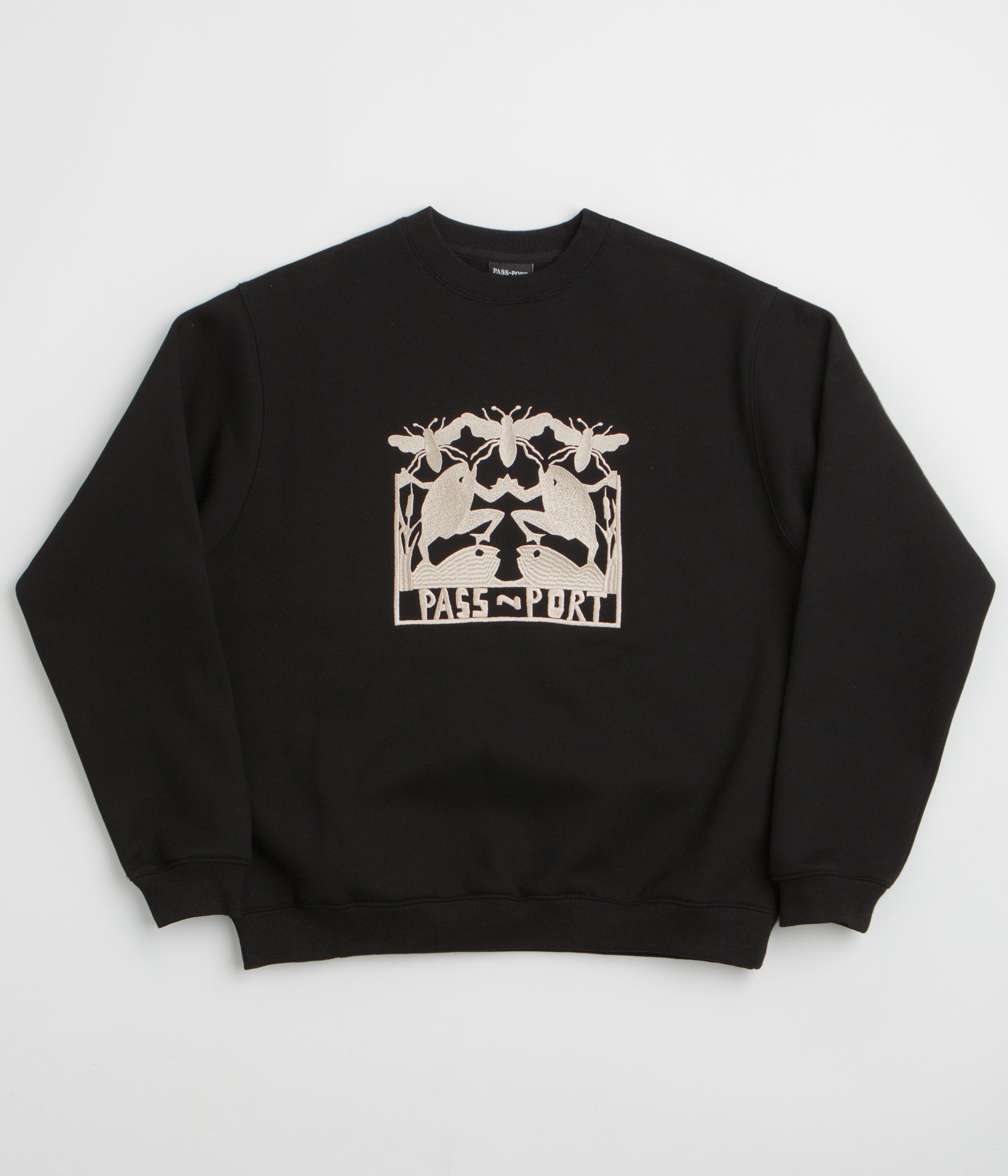Pass Port Scissorcraft Crewneck Sweatshirt in Black