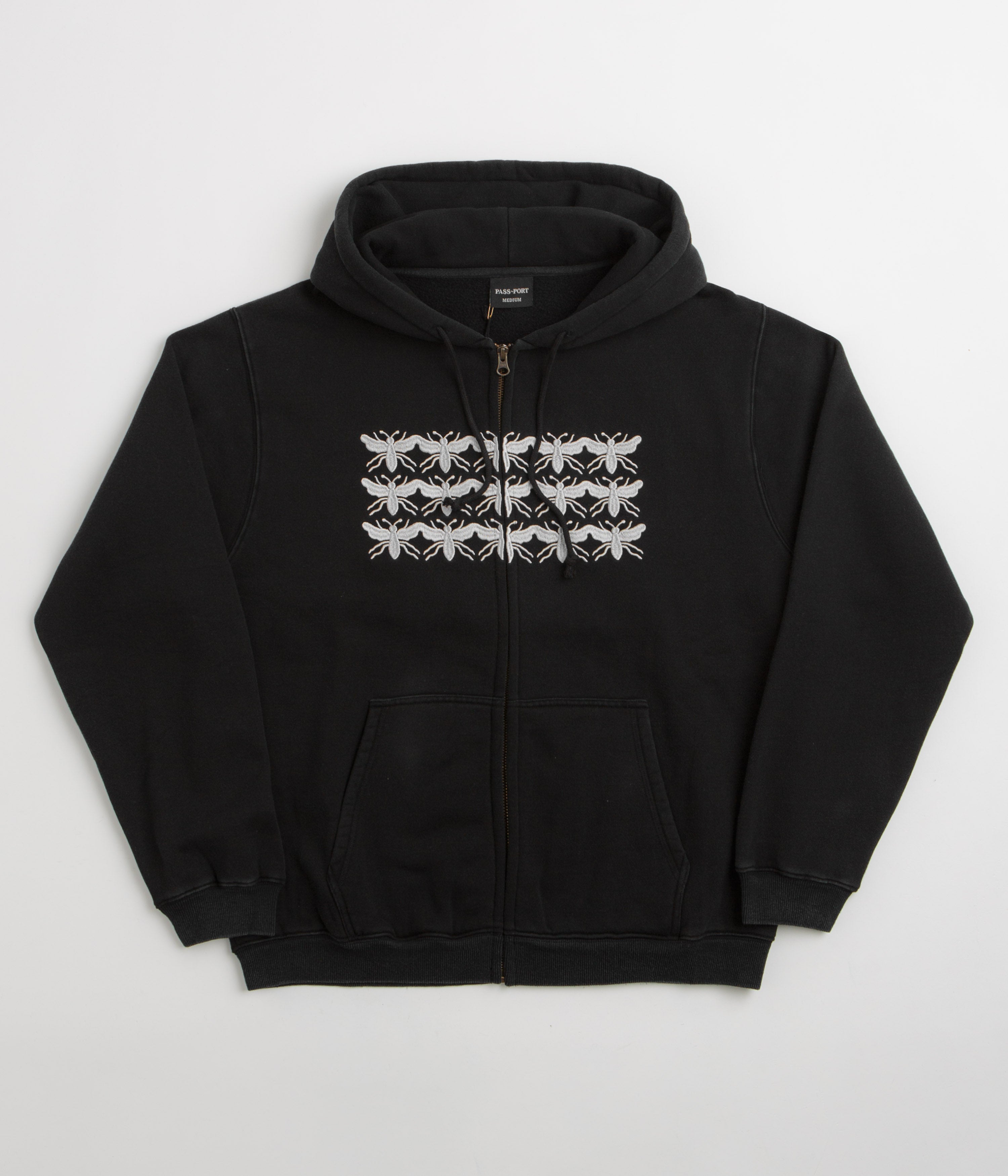 Pass Port Scissorcraft Full Zip Hoodie in Black