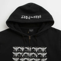 Pass Port Scissorcraft Full Zip Hoodie in Black thumbnail