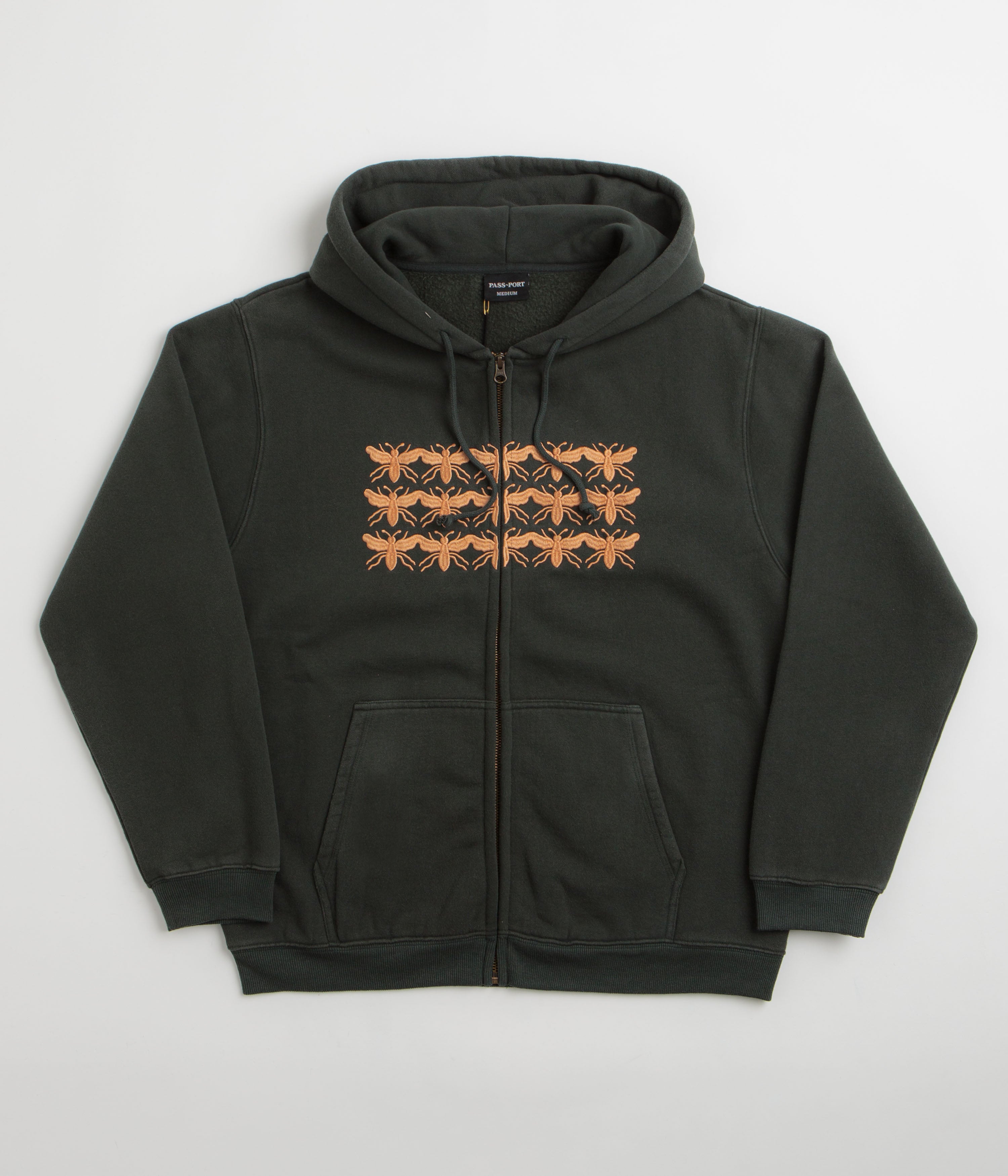 Pass Port Scissorcraft Full Zip Hoodie in Seaweed