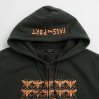 Pass Port Scissorcraft Full Zip Hoodie in Seaweed thumbnail