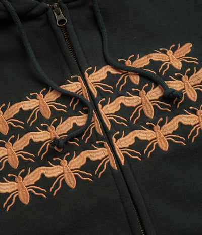 Pass Port Scissorcraft Full Zip Hoodie in Seaweed
