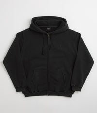 Pass Port Solid Workers Full Zip Hoodie in Black
