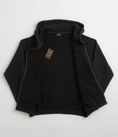 Pass Port Solid Workers Full Zip Hoodie in Black