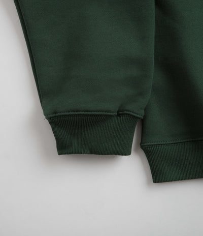 Pass Port Sunken Logo Embroidery Hoodie in Forest Green
