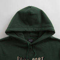 Pass Port Sunken Logo Embroidery Hoodie in Forest Green thumbnail