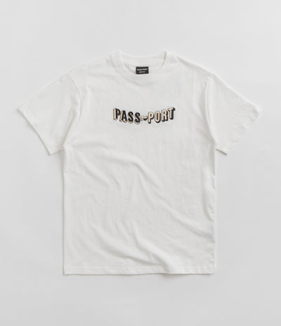 Pass Port Sunken Logo Embroidery T-Shirt in White