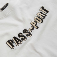 Pass Port Sunken Logo Embroidery T-Shirt in White thumbnail