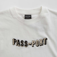Pass Port Sunken Logo Embroidery T-Shirt in White thumbnail