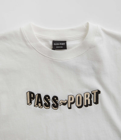 Pass Port Sunken Logo Embroidery T-Shirt in White