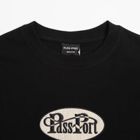 Pass Port Whip Embroidery T-Shirt - Black thumbnail