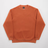 Pasteelo Can Embroidered Script Crewneck Sweatshirt - Rust thumbnail