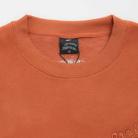 Pasteelo Can Embroidered Script Crewneck Sweatshirt - Rust thumbnail