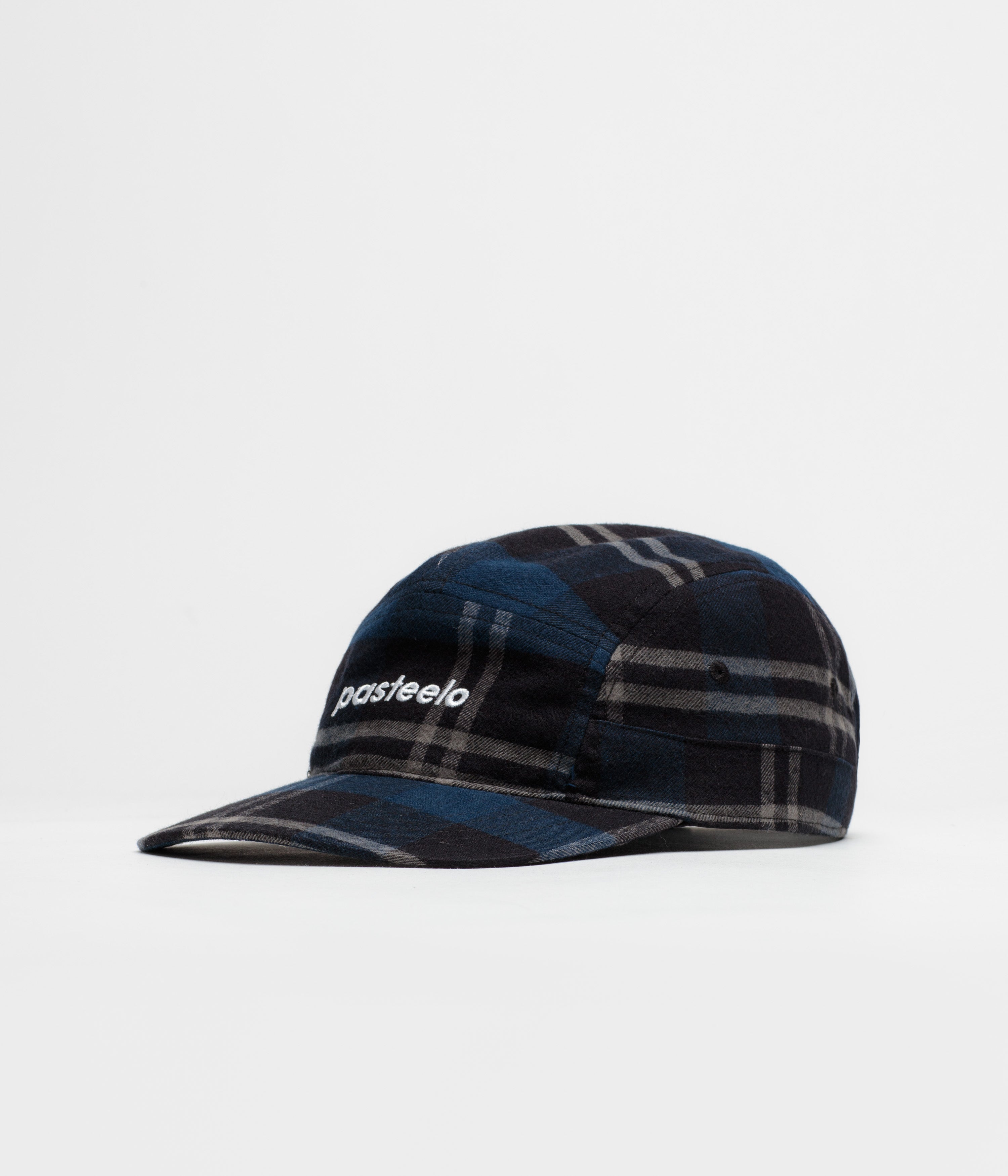 Pasteelo Cotton Flannel Cap - Navy / Black Plaid