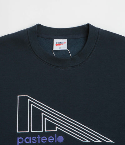 Pasteelo Flag Crewneck Sweatshirt in Navy