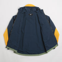 Pasteelo Hooded Windbreaker Jacket in Navy and Olive / Gold thumbnail