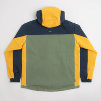 Pasteelo Hooded Windbreaker Jacket in Navy and Olive / Gold thumbnail