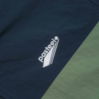 Pasteelo Hooded Windbreaker Jacket in Navy and Olive / Gold thumbnail