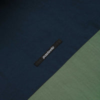 Pasteelo Hooded Windbreaker Jacket in Navy and Olive / Gold thumbnail