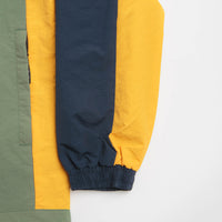 Pasteelo Hooded Windbreaker Jacket in Navy and Olive / Gold thumbnail