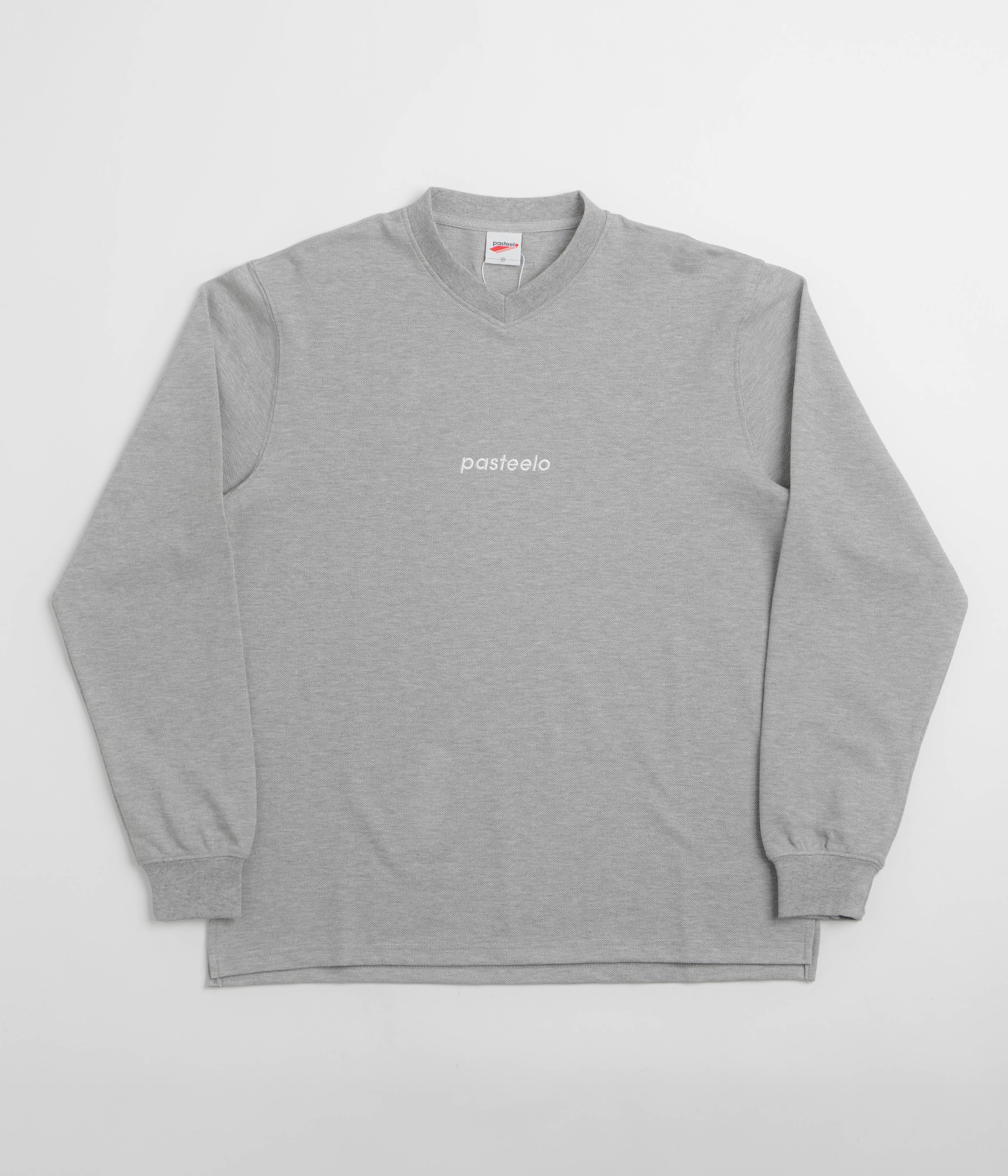 Pasteelo Pique Sports Long Sleeve T-Shirt in Heather Grey