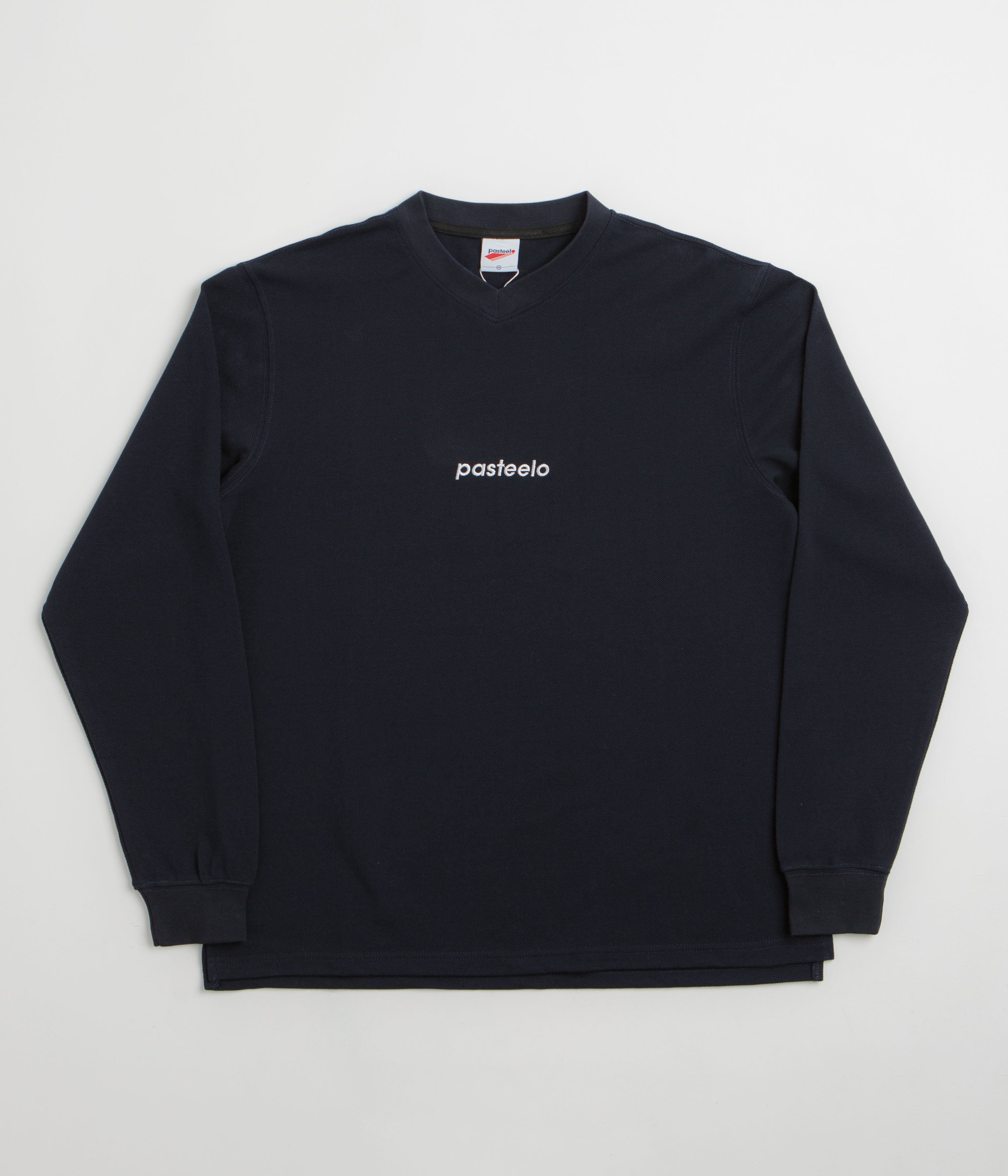 Pasteelo Pique Sports Long Sleeve T-Shirt in Navy
