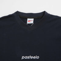 Pasteelo Pique Sports Long Sleeve T-Shirt in Navy thumbnail