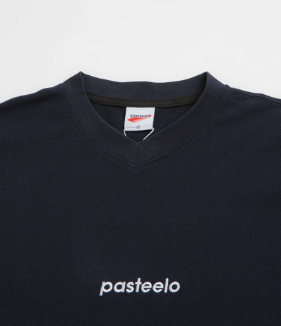 Pasteelo Pique Sports Long Sleeve T-Shirt in Navy