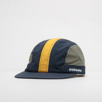 Pasteelo Stripe Cap in Navy and Olive / Gold thumbnail