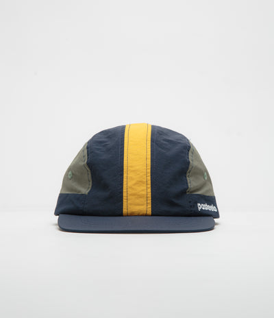 Pasteelo Stripe Cap in Navy and Olive / Gold