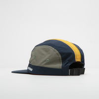 Pasteelo Stripe Cap in Navy and Olive / Gold thumbnail