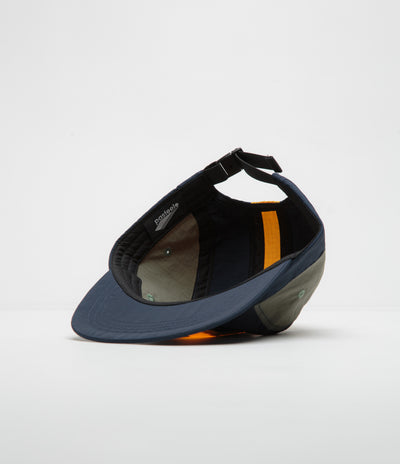 Pasteelo Stripe Cap in Navy and Olive / Gold
