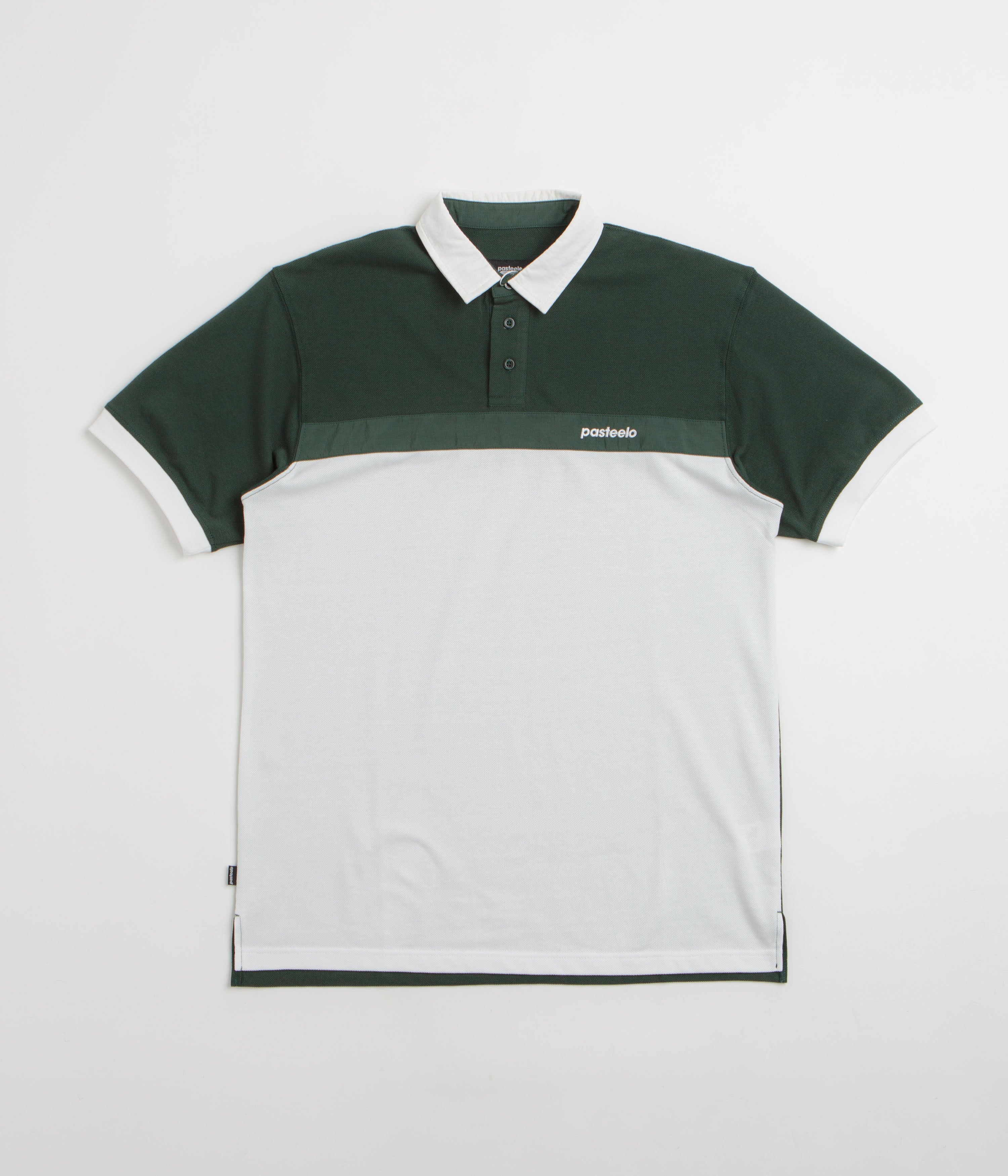 Pasteelo Stripe Polo Shirt in Forest and White