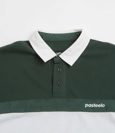 Pasteelo Stripe Polo Shirt in Forest and White