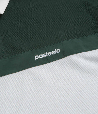 Pasteelo Stripe Polo Shirt in Forest and White