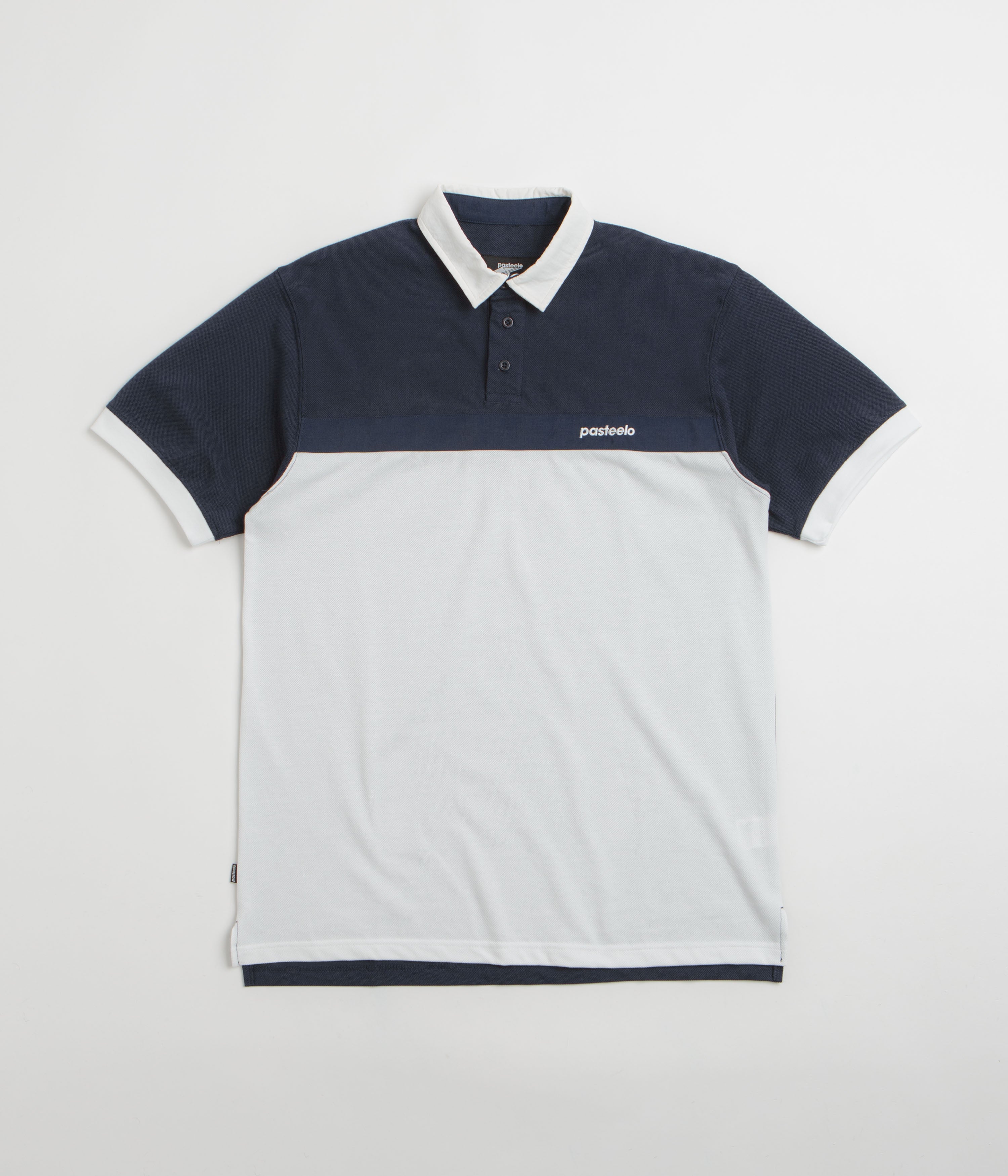 Pasteelo Stripe Polo Shirt in Navy and White