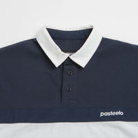 Pasteelo Stripe Polo Shirt in Navy and White thumbnail