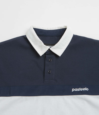Pasteelo Stripe Polo Shirt in Navy and White