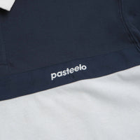 Pasteelo Stripe Polo Shirt in Navy and White thumbnail