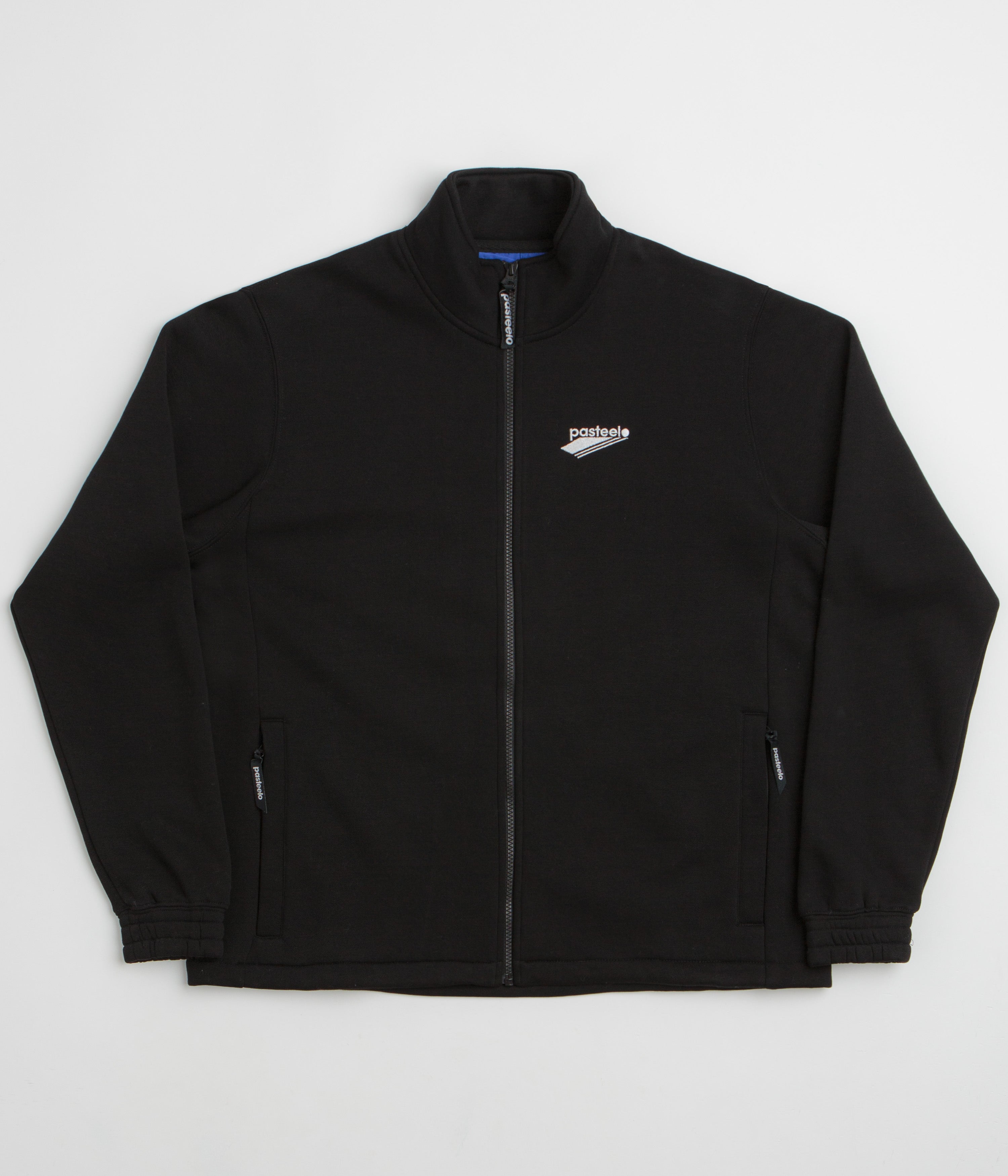 Pasteelo Zip Up Trainer Sweatshirt in Black
