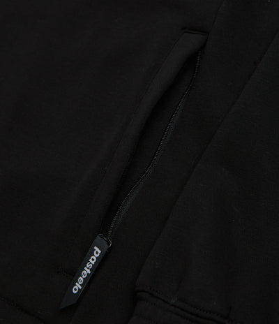 Pasteelo Zip Up Trainer Sweatshirt in Black