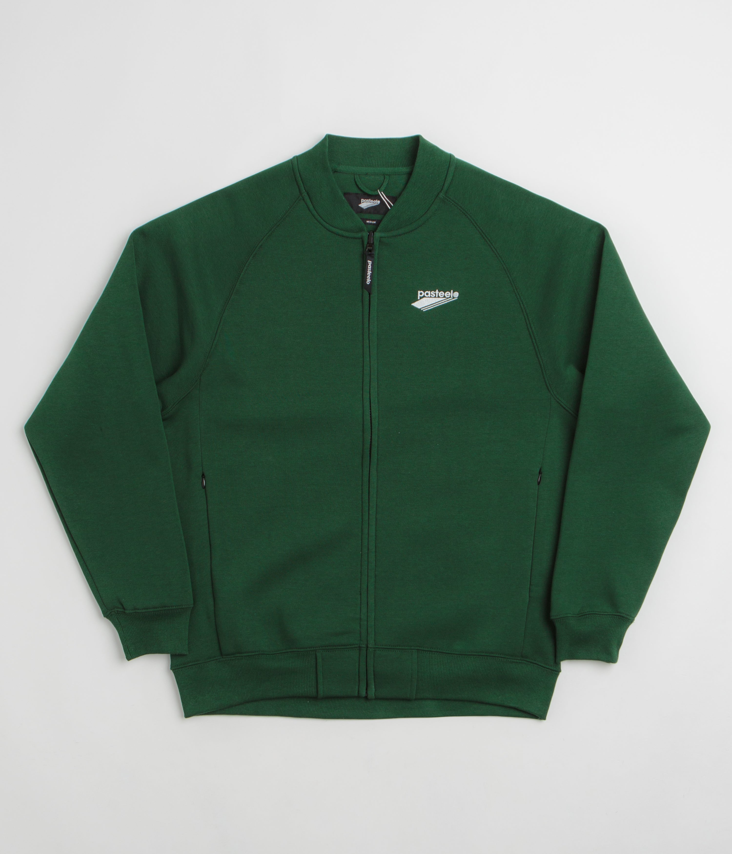 Pasteelo Zip Up Trainer Sweatshirt in Forest