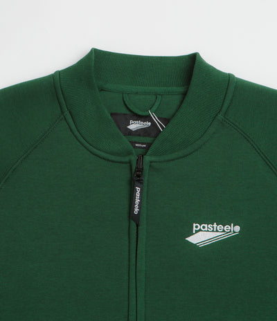 Pasteelo Zip Up Trainer Sweatshirt in Forest