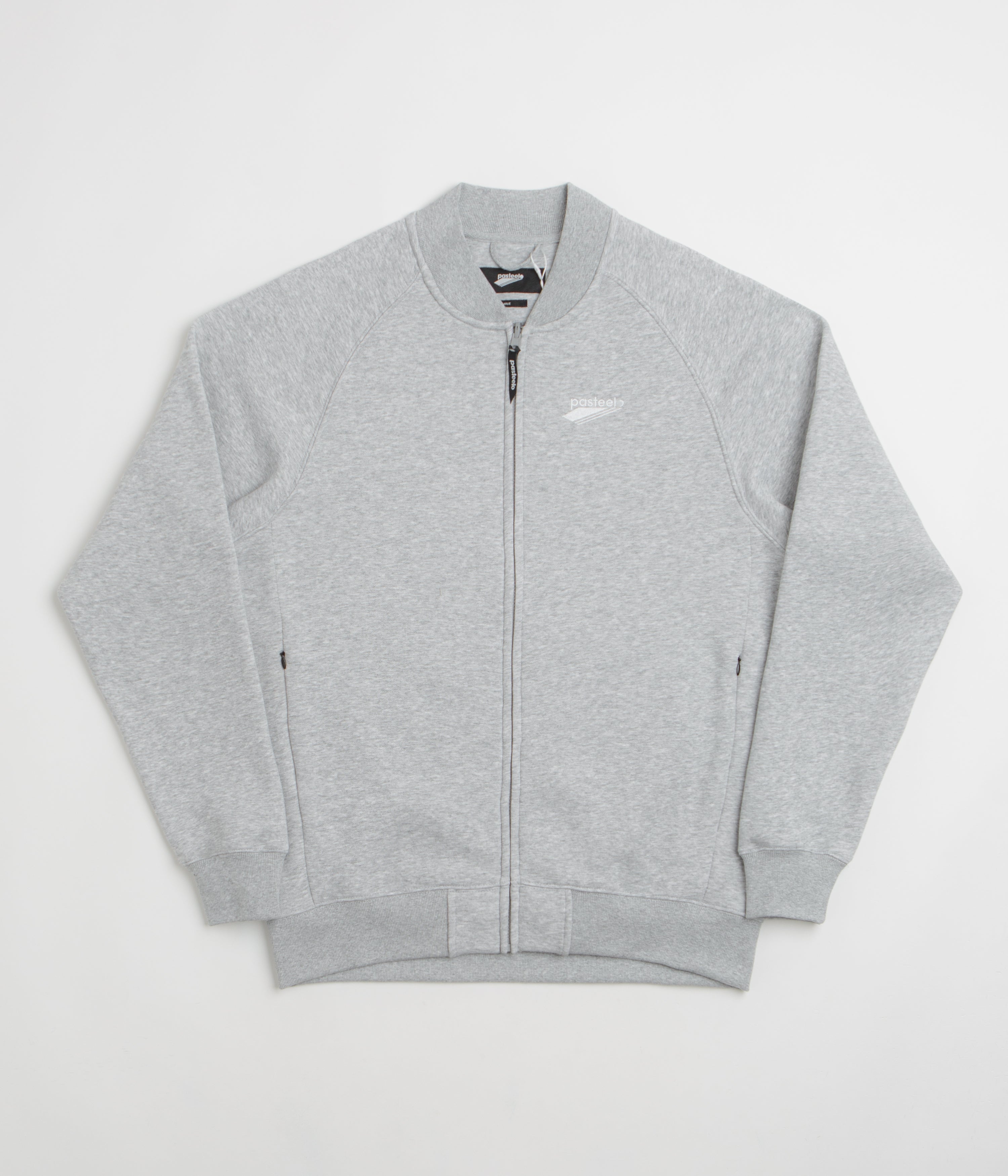 Pasteelo Zip Up Trainer Sweatshirt in Heather Grey