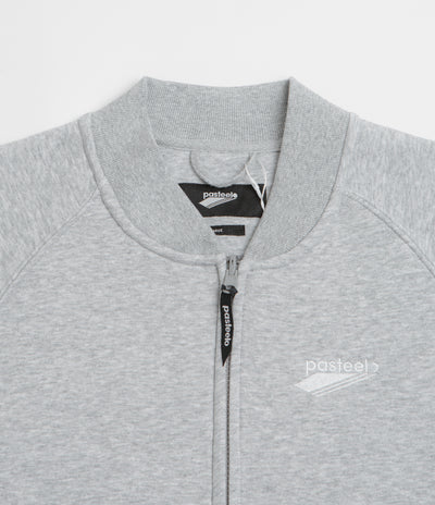 Pasteelo Zip Up Trainer Sweatshirt in Heather Grey