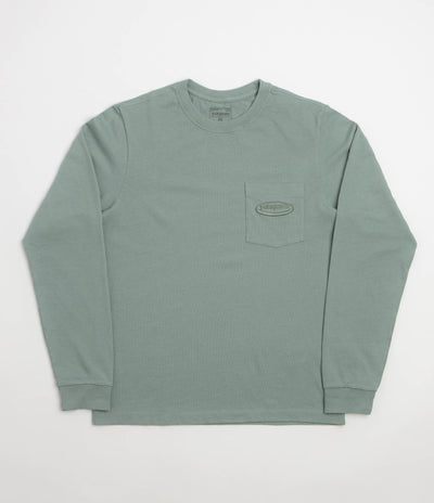 Patagonia 95 Oval Logo Pocket Long Sleeve T-Shirt in Cover Green